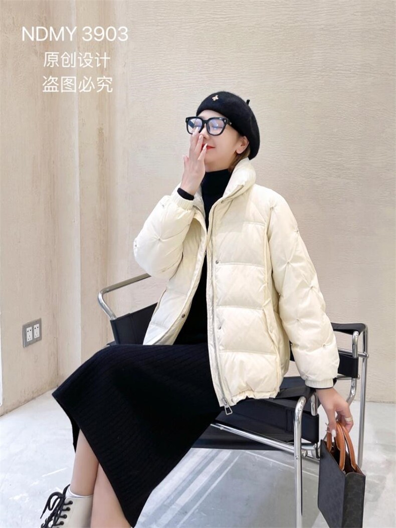 短款手工穿钻羽绒服，女装羽绒服，尼帝曼依