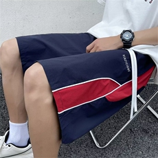 休闲裤夏季高街运动篮球五分裤美式复古宽松短裤男K6896-P32，男装休闲裤，星座512-4