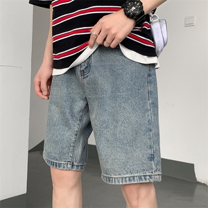 牛仔短裤男潮牌ins直筒五分裤宽松夏季马裤潮流百搭中裤5103-P30图片