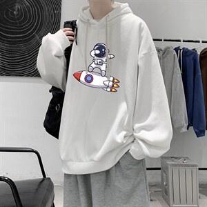 WY2158-P35 纯棉连帽卫衣男大码运动帽衫宽松薄外套男图片