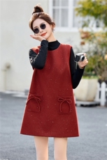 优雅连衣裙套装女2026春新款气质高级感打底亮片背心裙两件套，女装套装/套裙，冬木谷雨