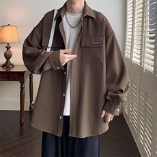 美式长袖衬衫外套男春秋季韩版百搭休闲衬衣宽松上衣服104/P38，男装衬衫，星座506