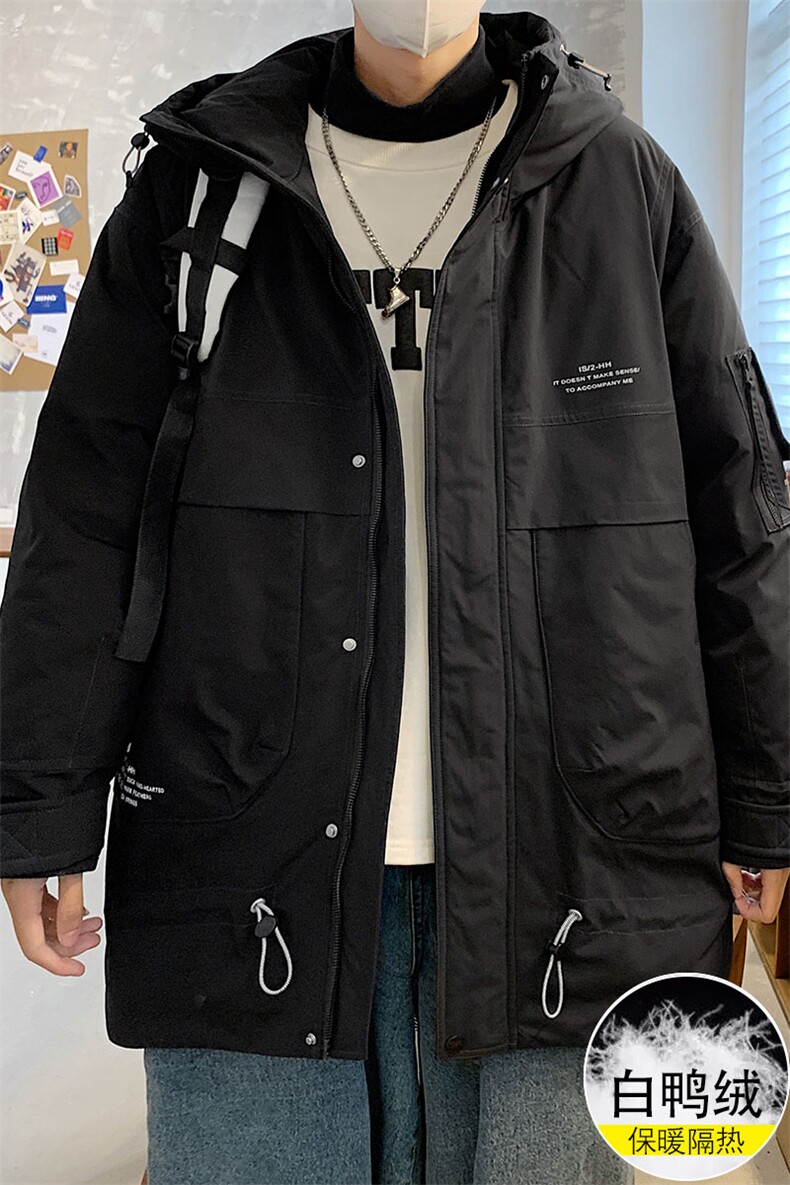 痞帅外套男大码拼接设计中长款工装羽绒服MY6127P388限438,男装羽绒服,电商A089-1