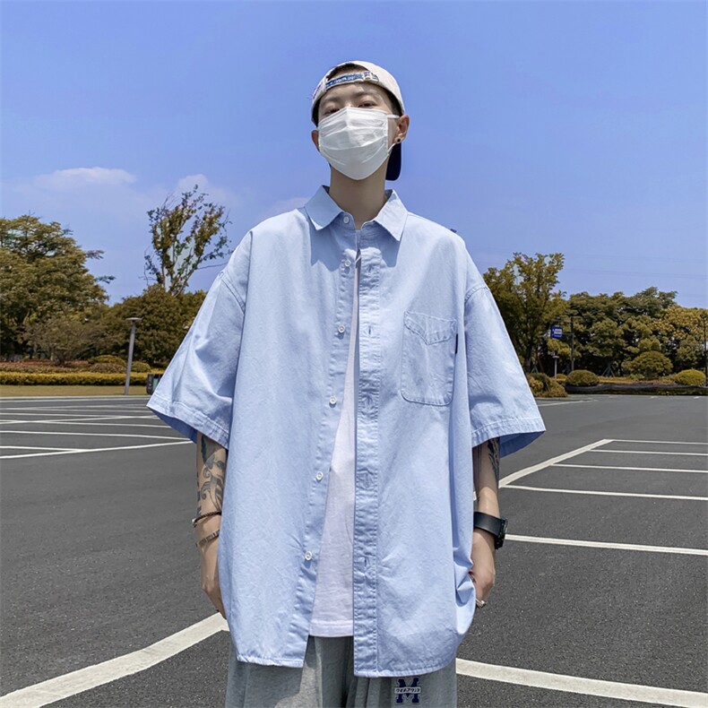 衬衫男短袖韩版潮流文艺帅秋夏2024日系新款ins宽松外套CY395-P33,男装衬衫,星座412-3