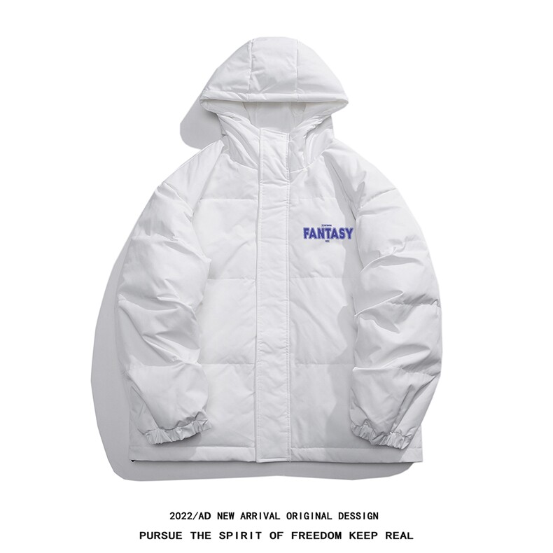 白鸭绒白底22冬季潮流字母印花加厚连帽羽绒服YR176P195控258,男装羽绒服,电商A247-1