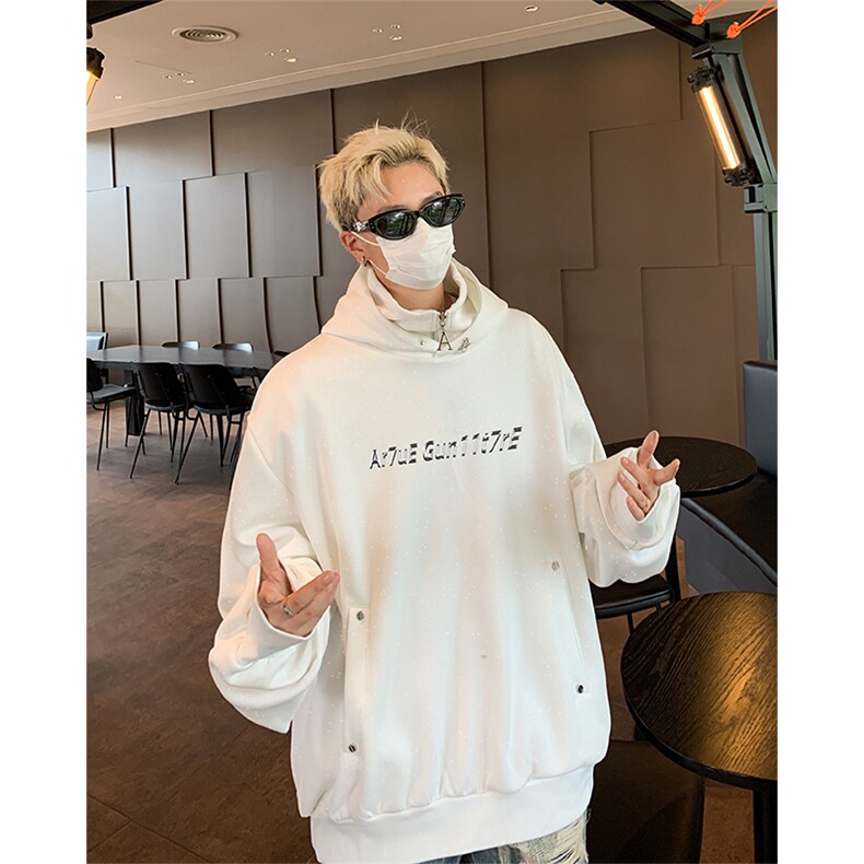 新款卫衣男生春秋款高领连帽外套满天星重磅2024新款秋季衣服WW25,男装卫衣,星座506