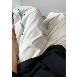 K6030/P30夏款港风格子撞色排扣潮七分裤男短裤大码休闲裤男图片