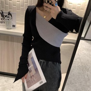 不对称坑条针织图片