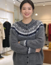 2026年秋季时尚复古麻花冬日森林加厚开衫，女装羊毛衫，美轩羊绒