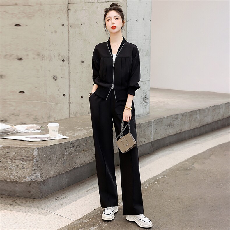 2024春装新款撞色拼接气质显瘦两件套套装,女装套装/套裙,奕薇雅