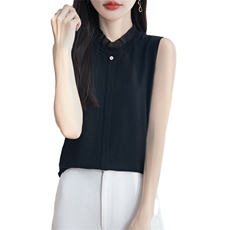 羊毛针织蕾丝花边无袖背心女24新款叠穿洋气舒适减龄保暖内搭毛衣，女装背心吊带，朝思羊绒