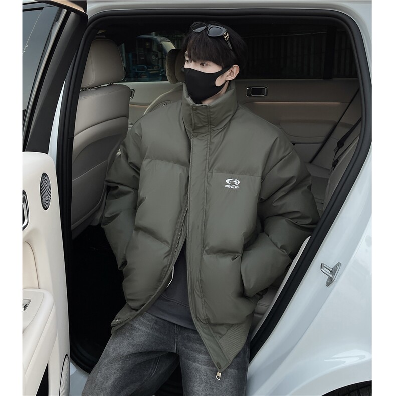 冬装新品港风PU软皮棉服刺绣logo棉衣休闲加厚外套男G1103P128,男装棉衣,电商A339