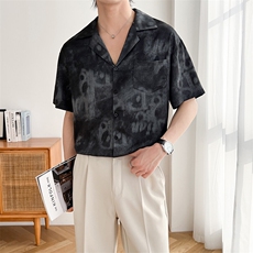 B353CS369P55M-3XL聚酯纤维100夏季新款2025冰丝衬衫直播款咖，男装衬衫，电商B353