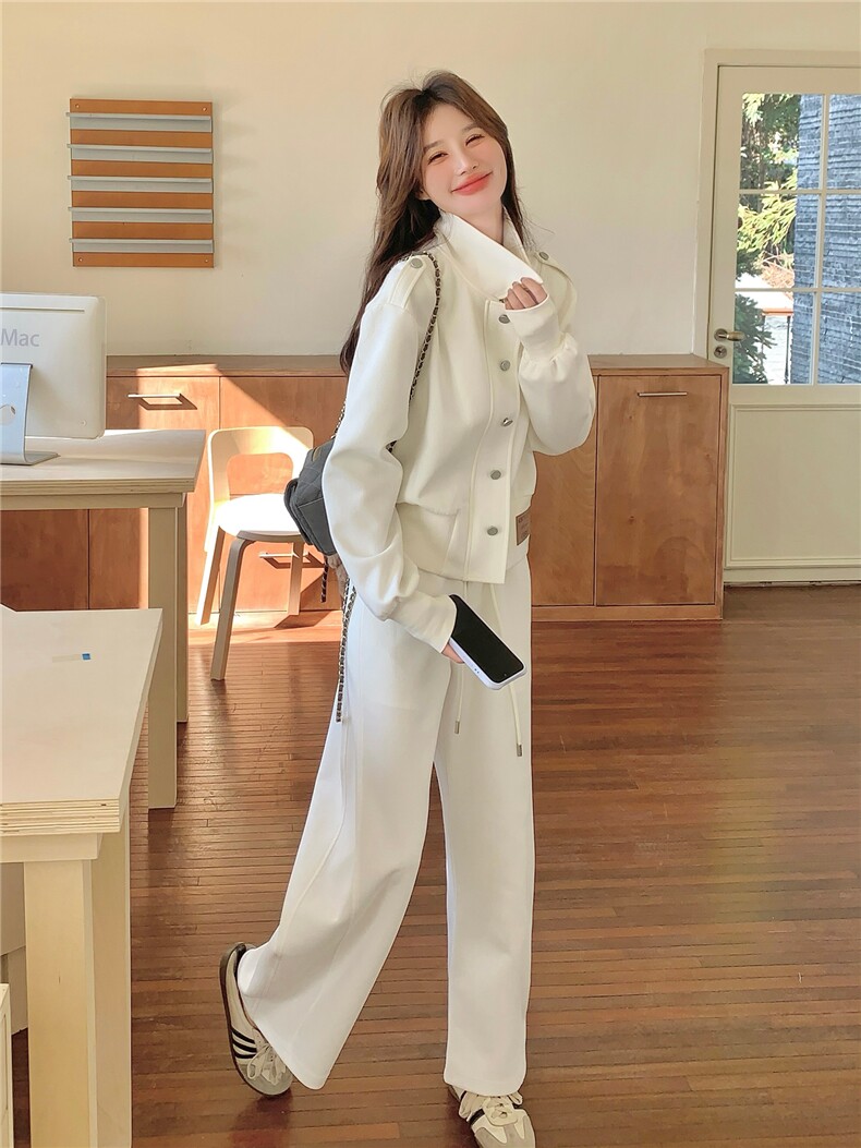 现货春装曼巴棉韩系外套阔腿裤休闲套装2602P195K315,女装套装/套裙,2C219