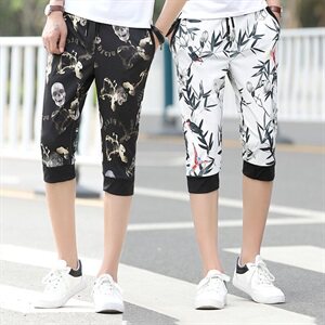 夏季七分裤男生微弹休闲男士花色青年中裤模特图214-218p30图片