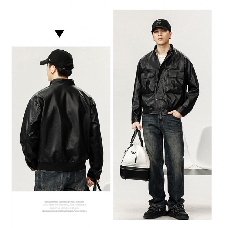 2025新款加绒加厚皮衣机车服帅酷潮款1409-6802-P80,男装皮衣,星座1409