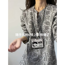 XZ809A/CX606/特P24/控48印花美式V领长袖打底衫卫衣，男装T恤，星座809A(原222-1)