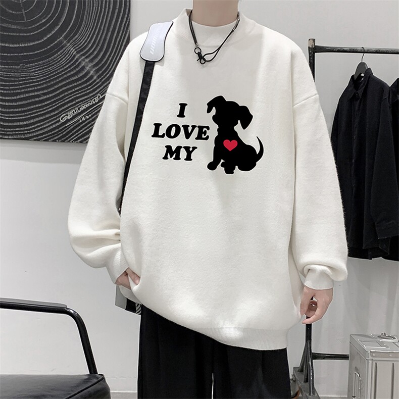 半高领毛衣男大码胖子针织衫毛线衣 M18448-P45 加绒款-P65图片