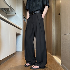 抖音品质春季新款打褶垂感宽松休闲西裤B315-K25680-特p40控78，男装休闲裤，电商B315