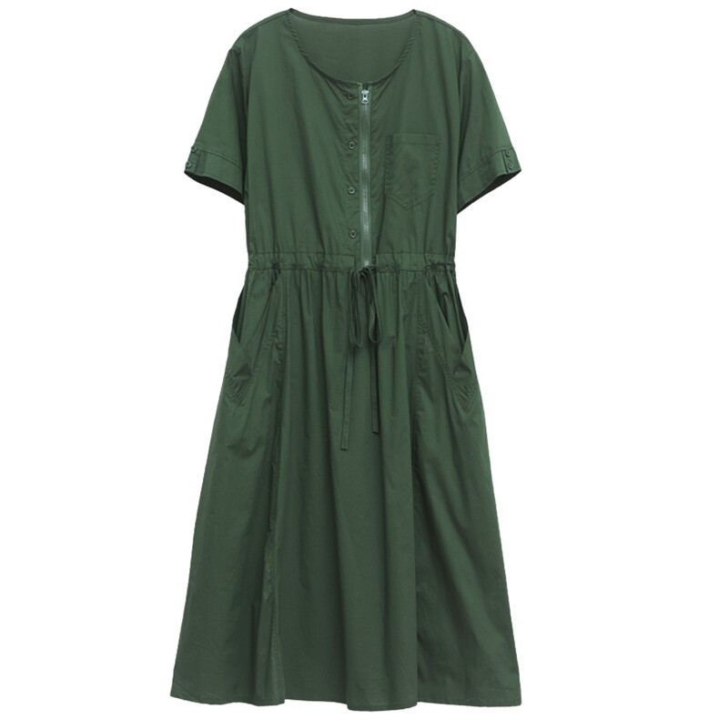 纯棉连衣裙2025夏季新款衣服大码女装100%全棉法式气质宽松长裙子,女装连衣裙,江忆布依