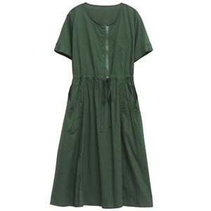 纯棉连衣裙2025夏季新款衣服大码女装100%全棉法式气质宽松长裙子图片