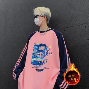 抖音得物供货 提供视频秋冬重磅美式宽松织带圆领卫衣07159图片
