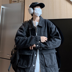 美式街头嘻哈刺绣翻领牛仔夹克男女春秋新款潮牌宽松情侣痞帅外套,2018冬季时尚女装搭配学生图片
