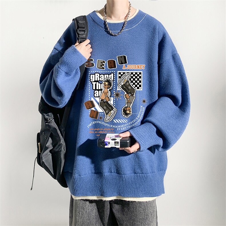 控78假两件毛衣男大码加绒针织衫男毛线衣M80282-P55加绒P70,男装针织衫/毛衣,电商A040