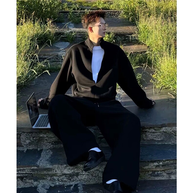 网图美式休闲层次感假两件立领卫衣男女宽松百搭上衣TX222Y-P60,男装卫衣,电商C213(原B265)
