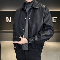 加绒皮衣外套男厚绒可过冬延续年底皮夹克C317-J6671-P155，男装夹克，电商C317