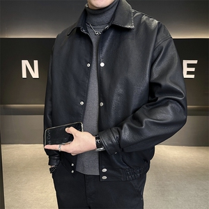 加绒皮衣外套男厚绒可过冬延续年底皮夹克C317-J6671-P155图片