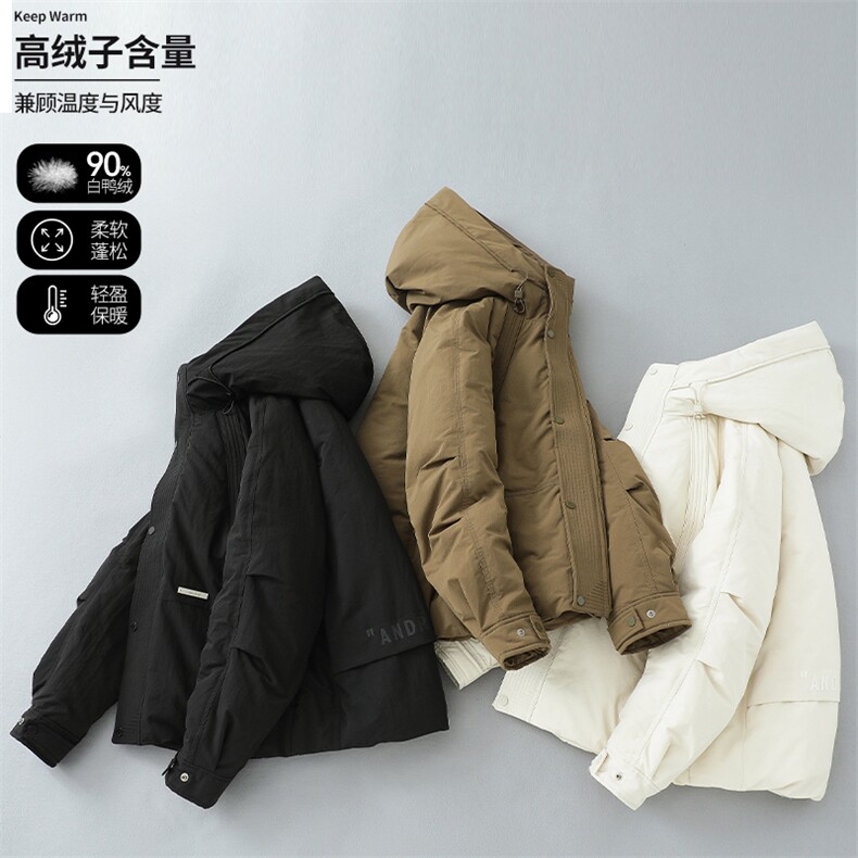 未来风高端优质蓬松白鸭绒加厚羽绒服男士冬季保暖连帽外套Y673,男装羽绒服,电商A234
