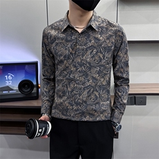 2024秋季新款男士花衬衣时尚印花个性复古衬衫A368-CS9912-P68，男装衬衫，电商A368