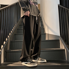 纯棉水洗梭织裤2023新款阔腿束脚休闲裤男K23136-P45控68，男装休闲裤，星座717