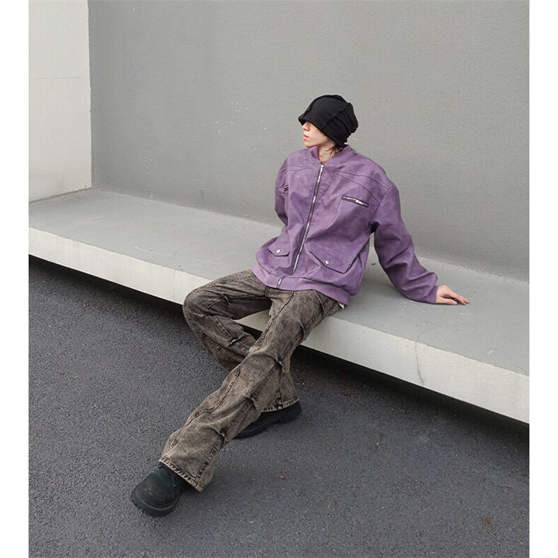自家图现货！复古色黄泥褶皱牛仔裤微喇叭裤子RN8035-P75/已注册,男装牛仔裤,星座1005-4