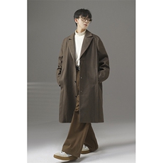 韩宽松中长款毛呢大衣男韩版宽松过膝妮子风衣外套-FY912-P155，男装风衣，电商B289