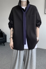 （送个性领带）CS1160-特P42控88肌理感长袖男小众设计大码衬衣，男装衬衫，电商A059