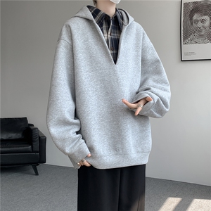现货 WY10178-特p58 加绒P68 重磅卫衣大码假俩件连帽衫美式外套图片