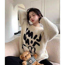 MM137-P65毛茸茸超好看日系圆领毛衣针织新款学生百搭上衣，女装针织衫/毛衣，星座617A-2