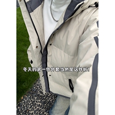 现货高品质美式高街冬季重磅三防加厚羽绒棉衣连帽冲锋外套厚，男装棉衣，电商A486