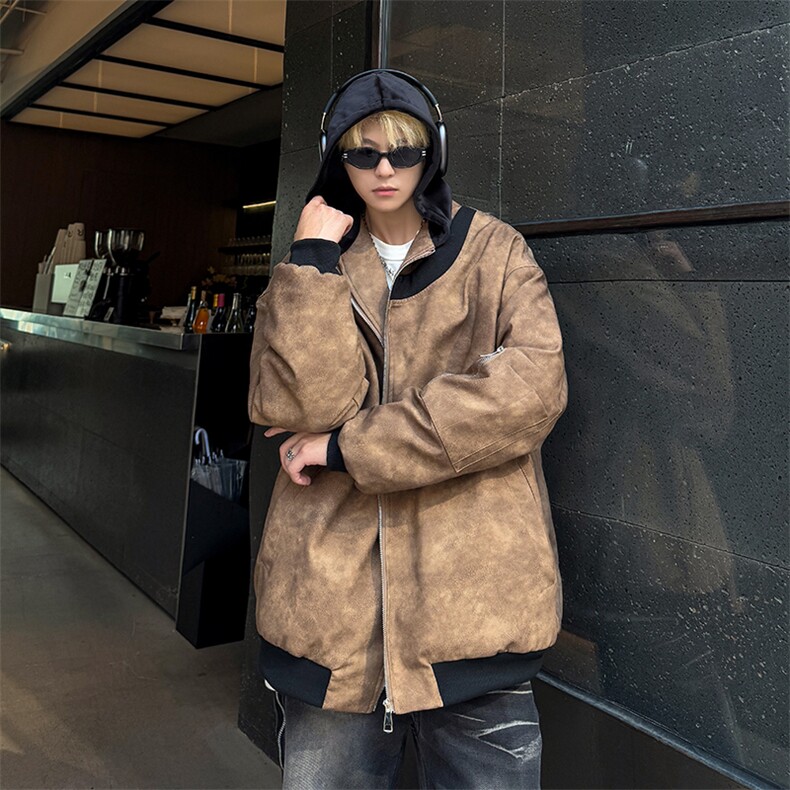 绗棉特批100控158178美式连帽机车棉服棉衣面包服外套男MY245,男装棉衣,电商B370