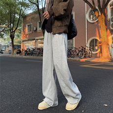 A429-YK327-特批45棉含秋冬重磅阔腿弯刀休闲百搭宽松卫裤，男装休闲裤，电商A429