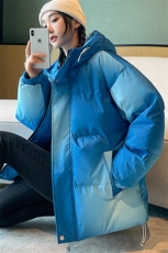中性风秋冬新款潮牌炸街宽松渐变休闲连帽棉衣男A436-0317-P85，男装棉衣，电商A436
