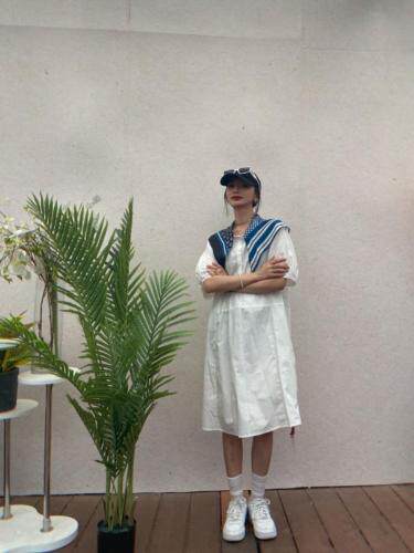 方巾连衣裙，女装连衣裙，洣琳萱