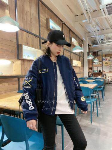 潮牌刺绣棉夹克，女装，悠奈尔