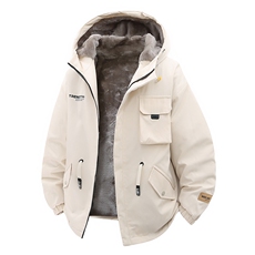 立体冬季外套加绒加厚潮牌夹克连帽宽松保暖派克服A436-D201-P80，男装夹克，电商A436