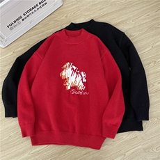 1506-1/MM58351/P59圆领毛衣针织衫男潮牌帅气秋冬季打底衫红毛衣，男装T恤，星座1506-1