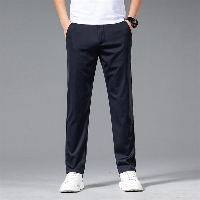 DS1518钱塘2020-3主推冰丝高弹西裤男士商务休闲裤直筒长裤P72图片