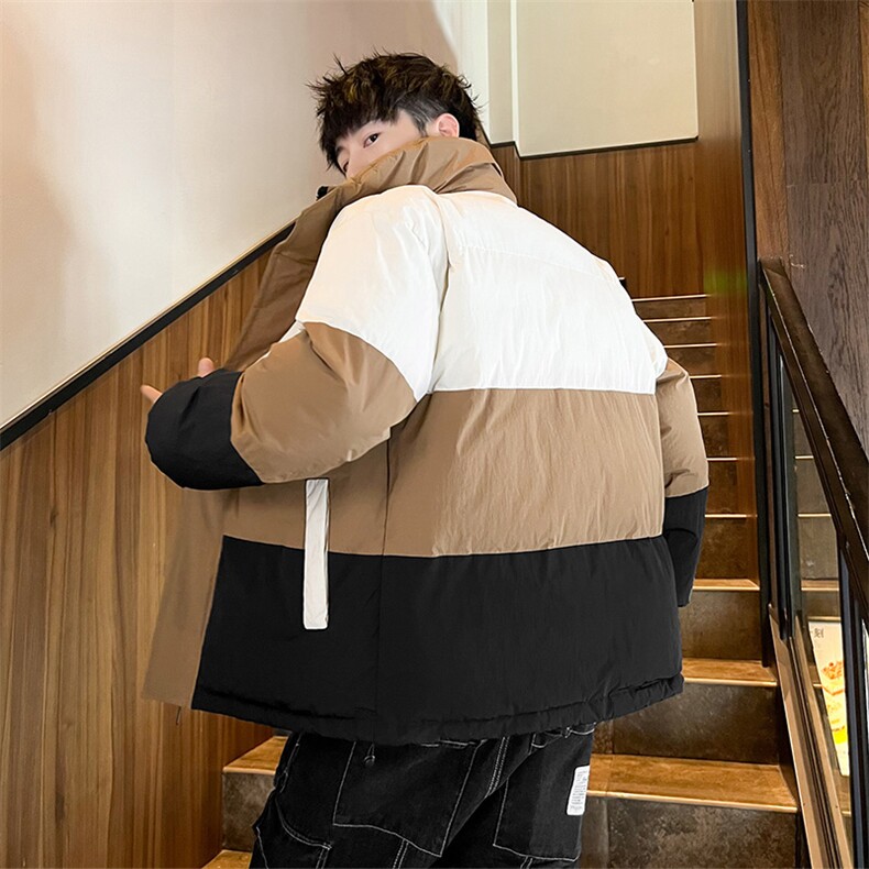 店主风2026新品冬季宽松情侣装撞色棉衣棉服冬装加厚外套D007-P90,男装棉衣,星座717