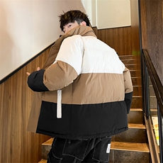 店主风2026新品冬季宽松情侣装撞色棉衣棉服冬装加厚外套D007-P90，男装棉衣，星座717